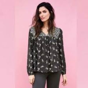 Matilda Jane In the Breezeway Split Neck Floral Boho Top